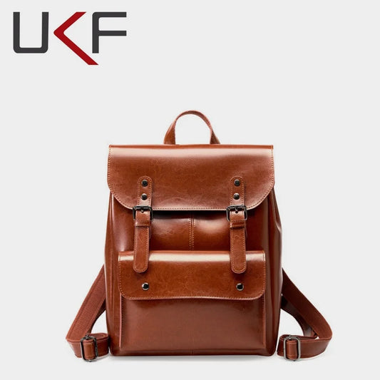 UKF England Style Luxury Designer Women Travel Backpack Large Capacity For 14 inch Laptop Preppy Style Rucksack Wear Resistant