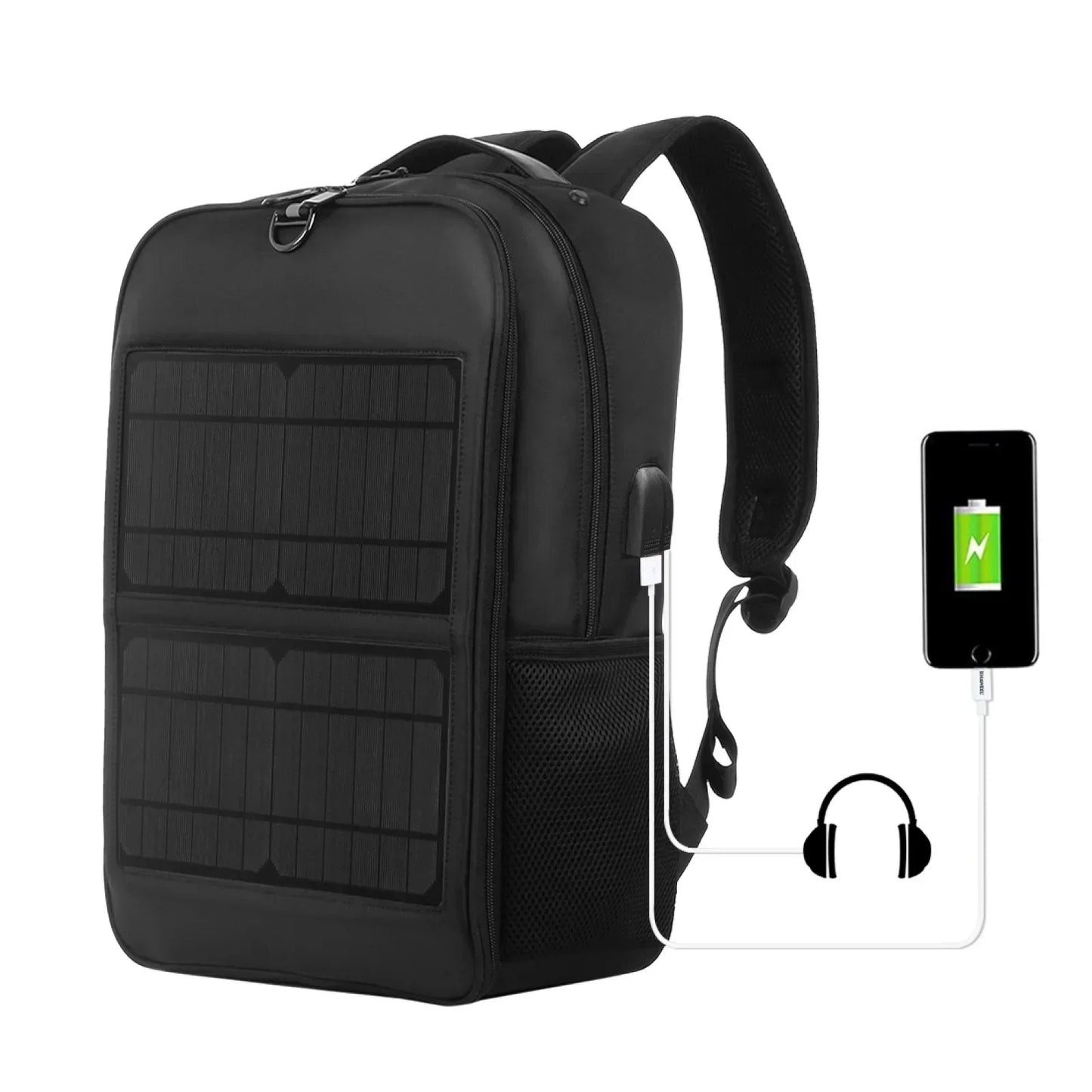 Men's Backpacks Solar Backpack USB Mobile Phone Charging Travel  Ryanair Luxury Bag 2024 Tactical Military Waterproof