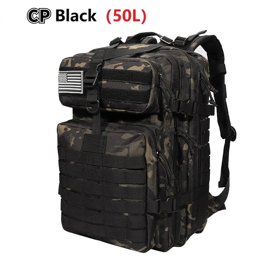 Hunting bag 50L 1000D nylon waterproof camping trip fishing hunting bag backpack outdoor military backpack tactical sports